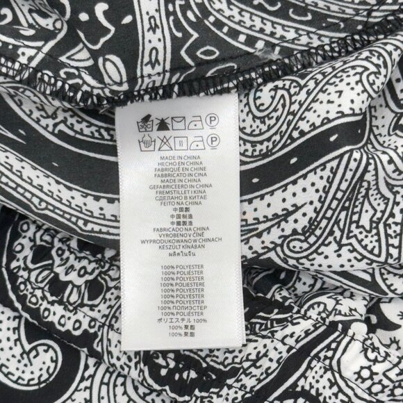 Michael Kors Womens Black Paisley Print Wide Leg Pants Size 16 Pull On Drawstrim - Picture 3 of 14